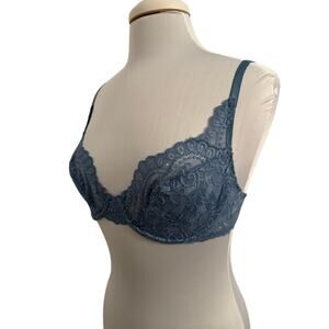 Donna Karan Intimates Women's 36B Sheer Blue Lace Underwire Adjustable Bra